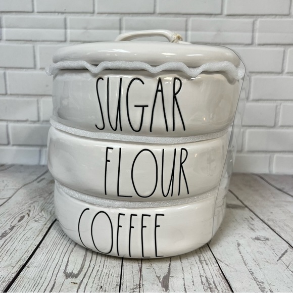 Rae Dunn Kitchen Rae Dunn Ceramic Sugar Flour Coffee Stackable
